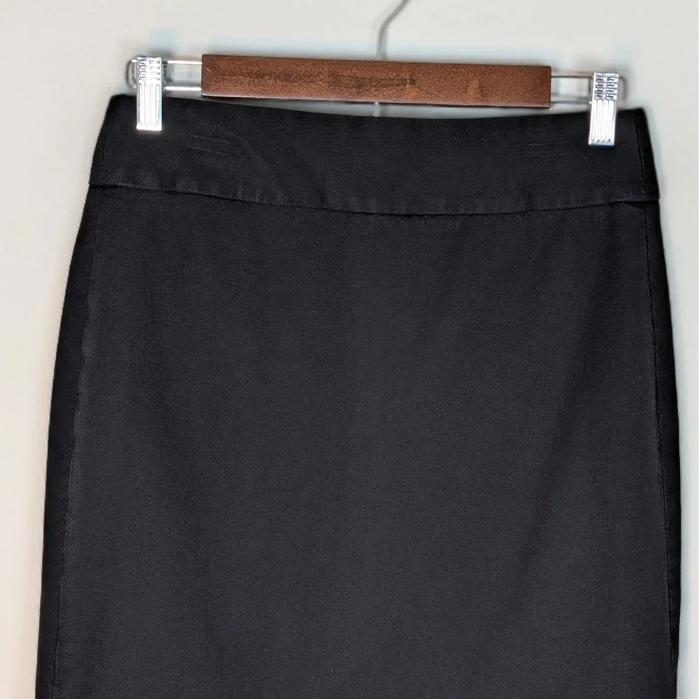 Banana Republic Pencil Skirt Womens 2 Black Stretch Cotton Blend Office Workwear